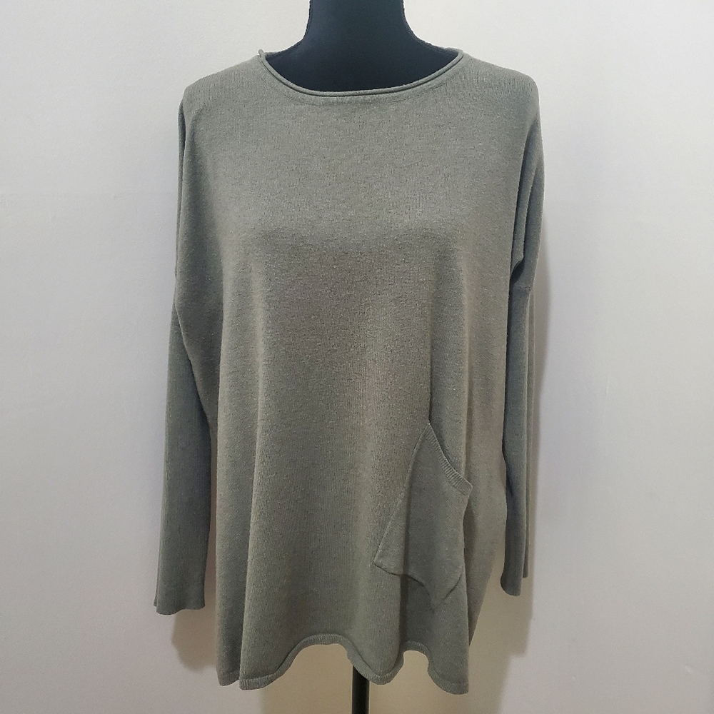 ALTAR’D STATE  💚 Cozy Comfort Pocket Pullover Olive Green Sweater